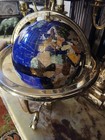Brass Frame -semi Precious Gemstone World Earth Globe