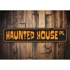 Haunted House Place  Haunted Halloween Decorative Aluminum Sign