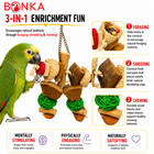 Bonka Bird Toys 2592 Coco Surprise Natural Chew Shred Forage Parrot Cage Toy Pet