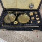 Vintage Brass Balance Scale With Weights In Case  Made In India 