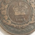 1864  1  Cent  New  Brunswick  Canada 
