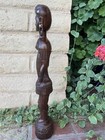 Vintage Papua New Guinea Hand Carved Wooden Female Statue Antique 