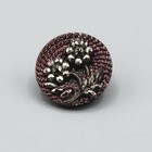Antique Red Silver Lustre Passementerie   Cut Steel Style Flower Button 1 2 