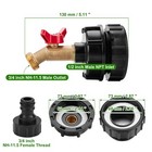 2 44  Fine Thread Adapter For 275-330 Gallon Ibc Tote Tank Solid Water Shut-off