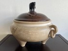Chinese Qing Dynasty Clay Incense Burner   W 32 cm    Plate Ming Censor Bowl Pot