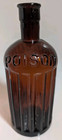 Antique 19cm Poison Bottle Amber Brown Apothecary Glass Gothic Medical Jar Old