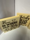 Set Of 3 Laser Engraved Wood Wall Art 6x6 In  - Funny Family home Themed