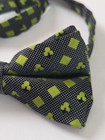 Mickey Mouse Bow Tie 100  Silk Green Squares Disney Parks Novelty Youth Adult