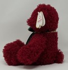 Aurora Holiday Curly Teddy Bear Plush Stuffed Animal Soft Toy Christmas Bow 12   