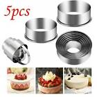 5pcs set Stainless Steel Round Donut Cookie Biscuit Cutter Baking Mold Us New