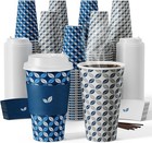 16 Oz Coffee Cups With Lids 100 Pack  Disposable Hot Paper Coffee Cups With L   