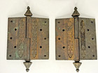 Pair Antique Victorian P f Corbin Ornate Brass Bronze Door Hinge 1869 4 5 X 4 5