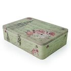  Tin Metal Storage Box - Vintage Letter Paper Cookies Container Tower