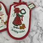 Holly Hobbie Vintage Christmas Pot Holder Set Of 2 New Red White Bell Mit 