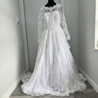 Nwt Oleg Cassini Long Sleeve Lace Wedding Dress 14 Slcwg780 Modest Royal Gown