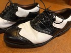 Footjoy Icon Wingtip Golf Shoes White black Leather Spiked Men s 10w