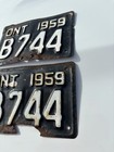 1959 Ontario Motorcycle License Plate Pair