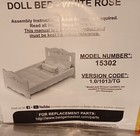 Doll Bed W bedding White pink Rose Model   15302 Badger Basket Toys New Ob    - 
