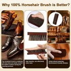100  Horsehair Brush Professional Premium Shoe Dark Brown 