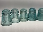 Vintage Neweng Tel   Tel Blue Green Clear Telephone Pole Glass Insulator 10 Lot