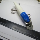 Fishing Lure Unknown 5    Minnow No Eyes Blue Head   White  May Be Re-paint