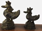 Antique 6 Pcs Bronze Burmese   Chinese Duck Opium Weight Set