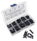 M2 5 Nylon Hex Spacer Standoffs Screws Nuts Assortment Kit Black 240 Pcs