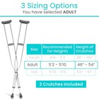 Vive Crutches Adults - Pair Adjustable  Lightweight  Aluminum Walking Crutches