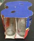 Quaker Oats Glass Tumblers Vintage Rare  4  In Original Cardboard Holder Nos