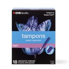 Cvs Health Unscented Light Tampons W  Plastic Applicators - One Case Of 12 Boxes