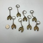 Horse Head Lucky Horseshoe Keychain Fob Vending Vtg Lot Of 8 Brass Tone Metal