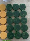 Vintage Crisloid Backgammon Bakelite Checkers Emerald Green Butterscotch 1 25   
