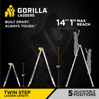 23 Ft  Reach Aluminum Multi-position Ladder With Project Tray  375 Lbs  Load Cap