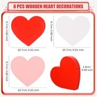 Fobsme 6 Pcs Valentine s Day Decor Red Pink White Wooden Heart Signs Heart 