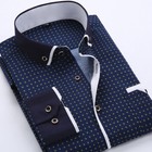 Mens Dress Shirts Long Sleeves Formal Business Slim Non Iron Dot Casual Shirts