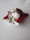 Vintage Japanese Pixie Elf Head W  Gold Butterfly Ashtray Ceramic Incense Holder