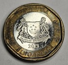 2013 Singapore 1 One Dollar - Circulated Singaporean Bi-metallic World Coin - L2