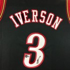 Philadelphia 76ers Allen Iverson Signed Autographed Jersey Framed Beckett Bas