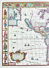 Vintage Reproduction Of John Speed Western Hemisphere In 1626 Wall Map Unframed