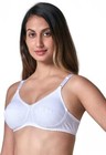 Saree Bra - White Double Layered Plus Size Non Padded Wireless Cotton Sexy Bra