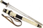 10 Century Full Tang High Carbon Trondheim Viking Sword W  Fur Leather Sheath