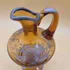 Antique 1920s Jose Cire Royo Enamel Silver Moser Amber Glass Pitcher