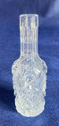 Vintage Small Cut Glass Bottle 5 25 Tall Intricate Design Crystal  Heavy
