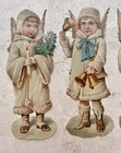 Set Of 4 Antique Victorian German Mica Christmas Angel Die Cut Scraps