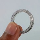 5 50ct Round Cut Natural Diamond Real 14k White Gold Proposal Eternity Band Ring