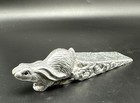 Rare Arthur Court Aluminum Bunny Rabbit Door Stop Red Eyes Collectible 8 In Long
