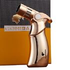 Metal Cigar Cigarette Tobacco Lighter 4 Torch Jet Flame Refillable With Gift Box