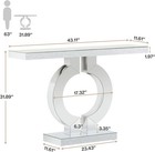 Tribesigns Modern Mirrored Console Table  Glass Sofa Table With Mirror Finish  4