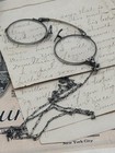 Antique Pince-nez Sterling Silver Spectacles Round Glasses Chain Estate Find