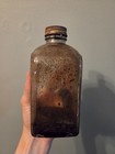 Vintage 1960s Ladco Apothecary Clear Glass Twist Top Bottle - 5 5  X 3 5  X 2 5 